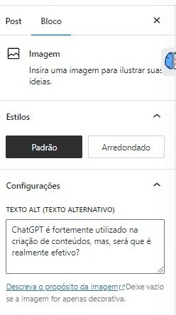 Como adicionar texto alternativo SEO?